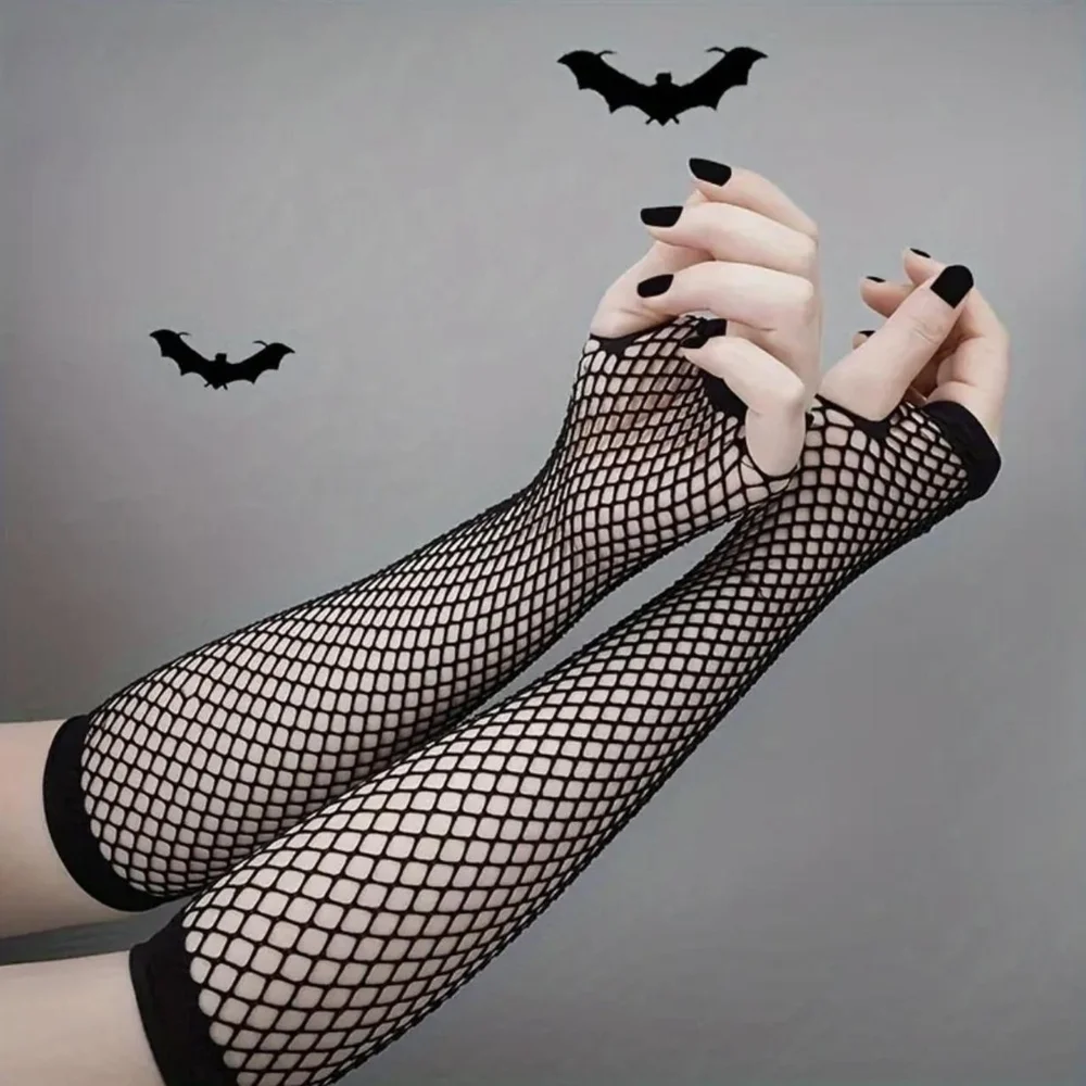 All-season‎ Trendy Fingerless Fishnet Lace Gloves One Size